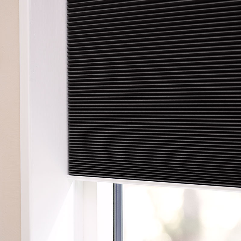 Plisségardin easylift m/greb Sort – Dobbeltlag