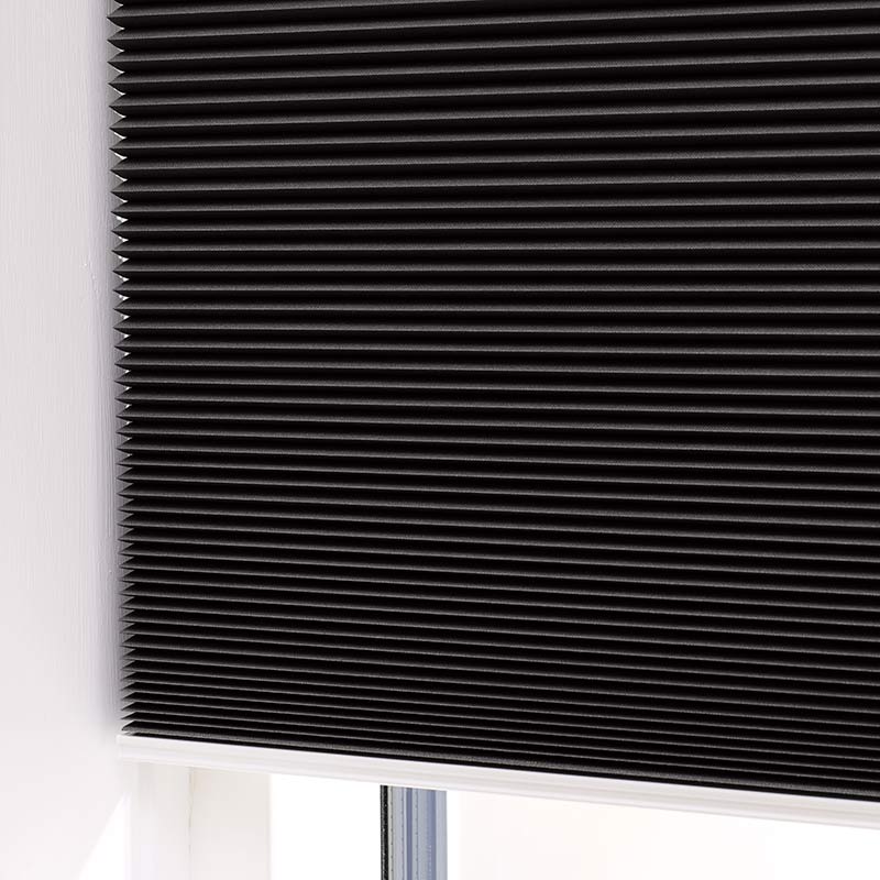 Plisségardin easylift m/greb Sort – Dobbeltlag