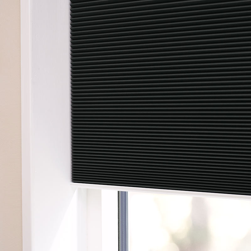 Plisségardin mørklægning easylift m/greb Sort – Dobbeltlag