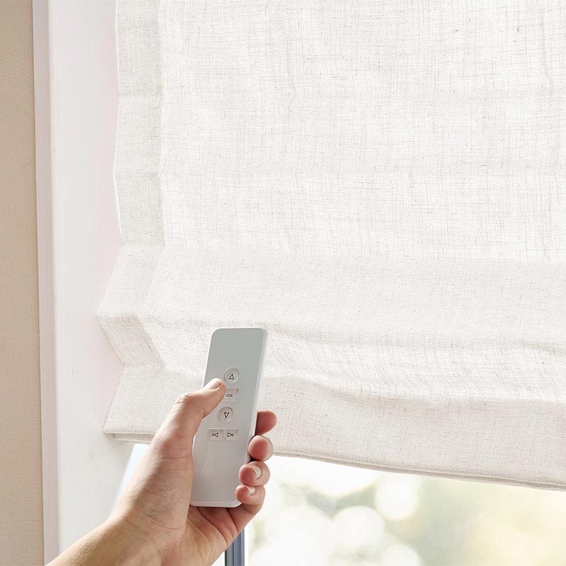 Foldegardin m/motor Delicate - Off white
