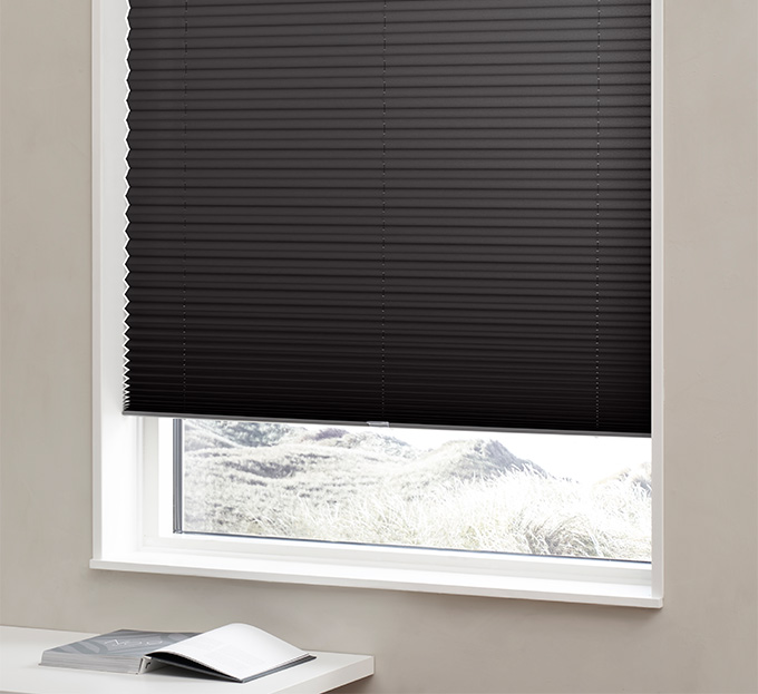 Plisségardin easylift m/greb Mørk brun – Enkeltlag