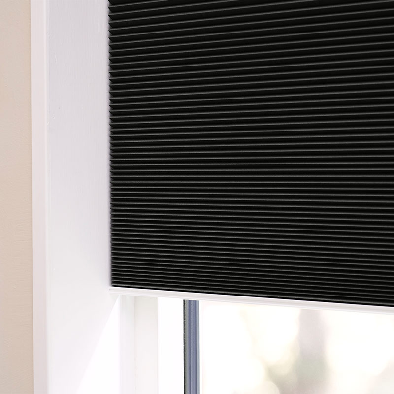 Plisségardin easylift m/greb Sort – Enkeltlag