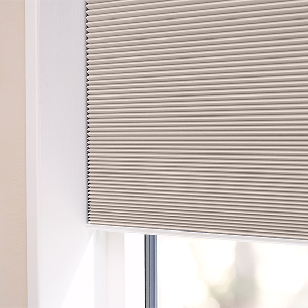 Plisségardin easylift m/greb Varm lys grå – Dobbeltlag