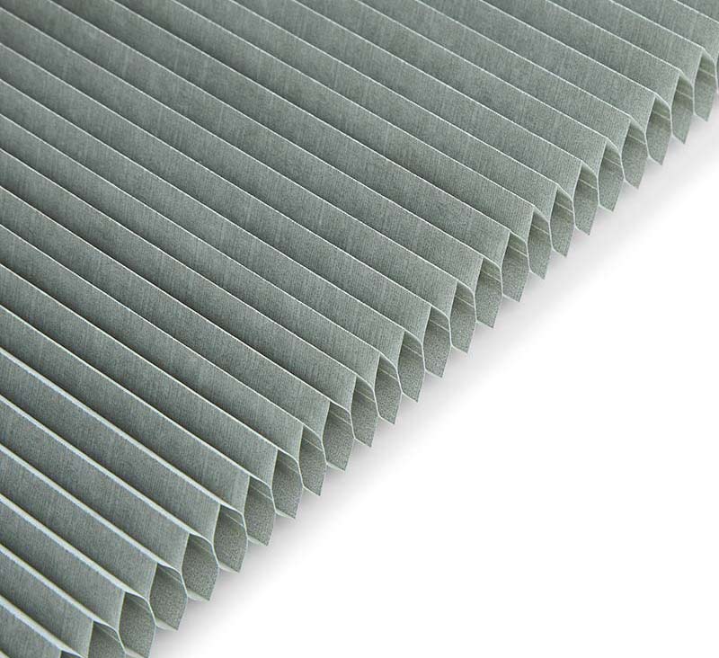 Plisségardin easylift m/greb Støvet grøn mix – Dobbeltlag