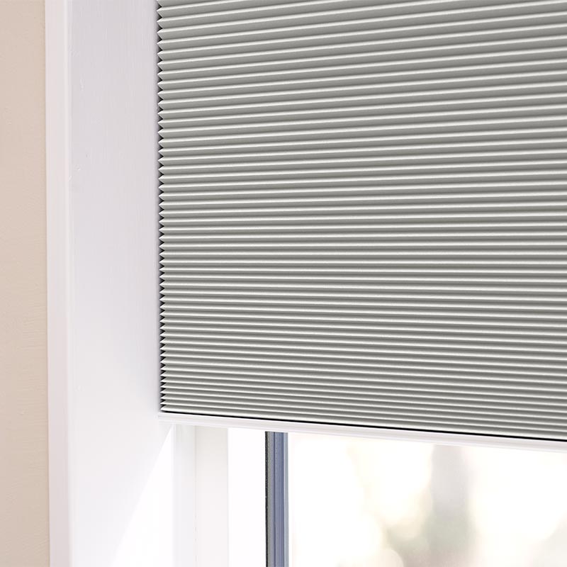 Plisségardin easylift m/greb Lys grå – Enkeltlag