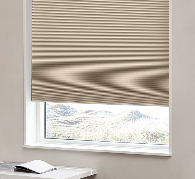 Plisségardin mørklægning easylift m/greb Lys beige - Dobbeltlag