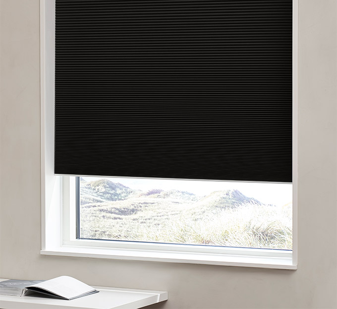 Plisségardin easylift m/greb Sort – Dobbeltlag