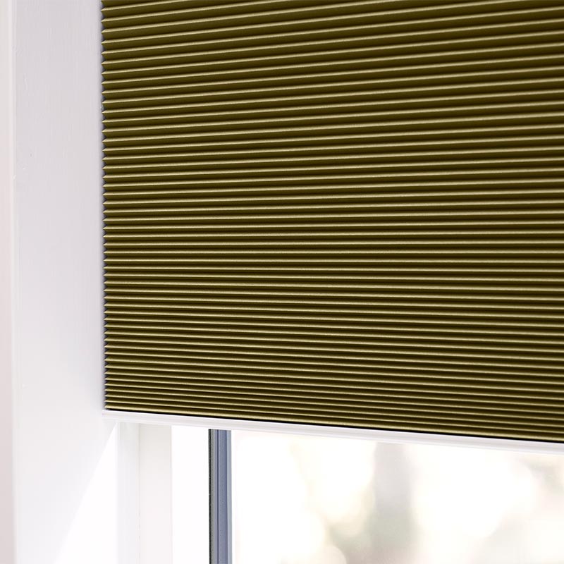 Plisségardin easylift m/greb Olivengrøn – Enkeltlag