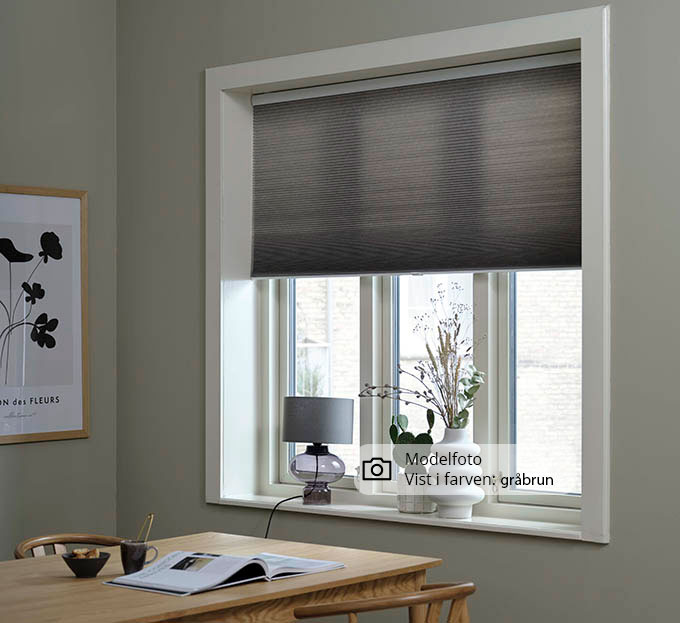 Plisségardin easylift m/greb Sort – Dobbeltlag