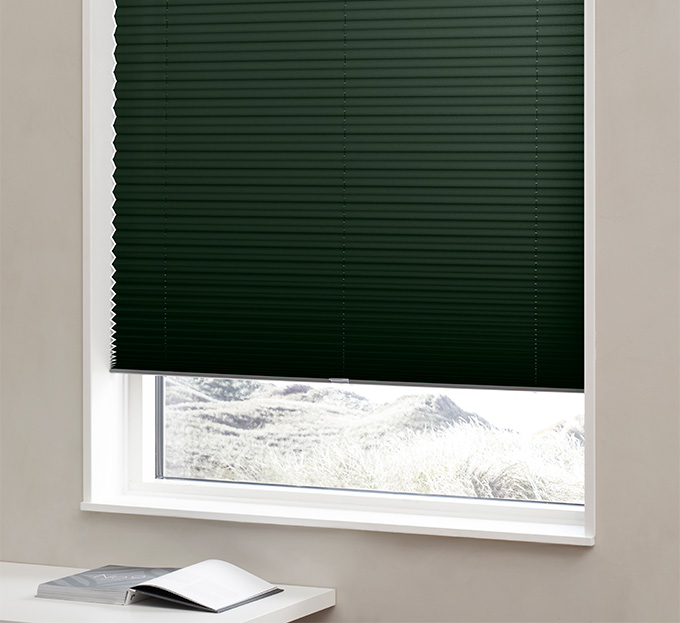 Plisségardin easylift m/greb Mosegrøn – Enkeltlag