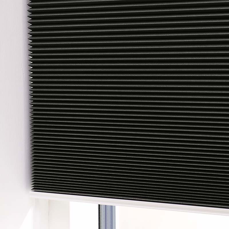 Plisségardin easylift m/greb Sort – Enkeltlag