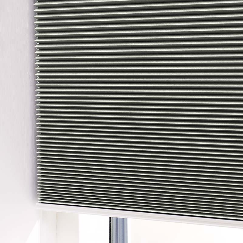 Plisségardin easylift m/greb Støvet grøn mix – Dobbeltlag