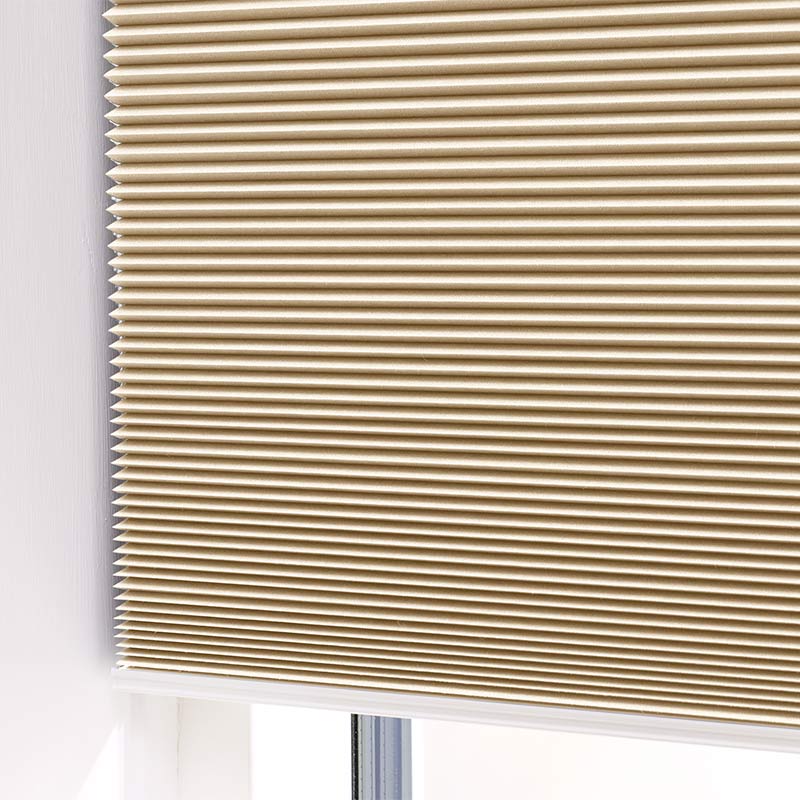 Plisségardin easylift m/greb Lys sand – Dobbeltlag