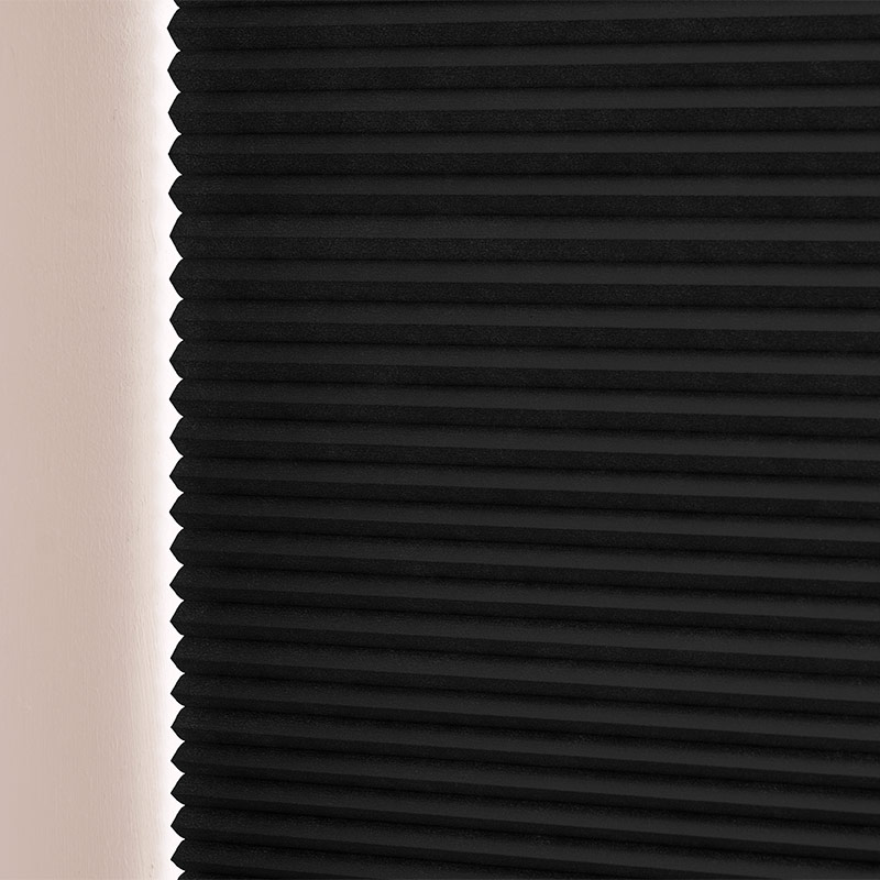 Plisségardin m/motor Sort – Dobbeltlag