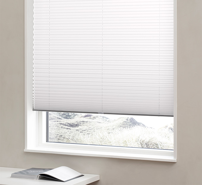 Plisségardin easylift m/greb Hvid – Enkeltlag